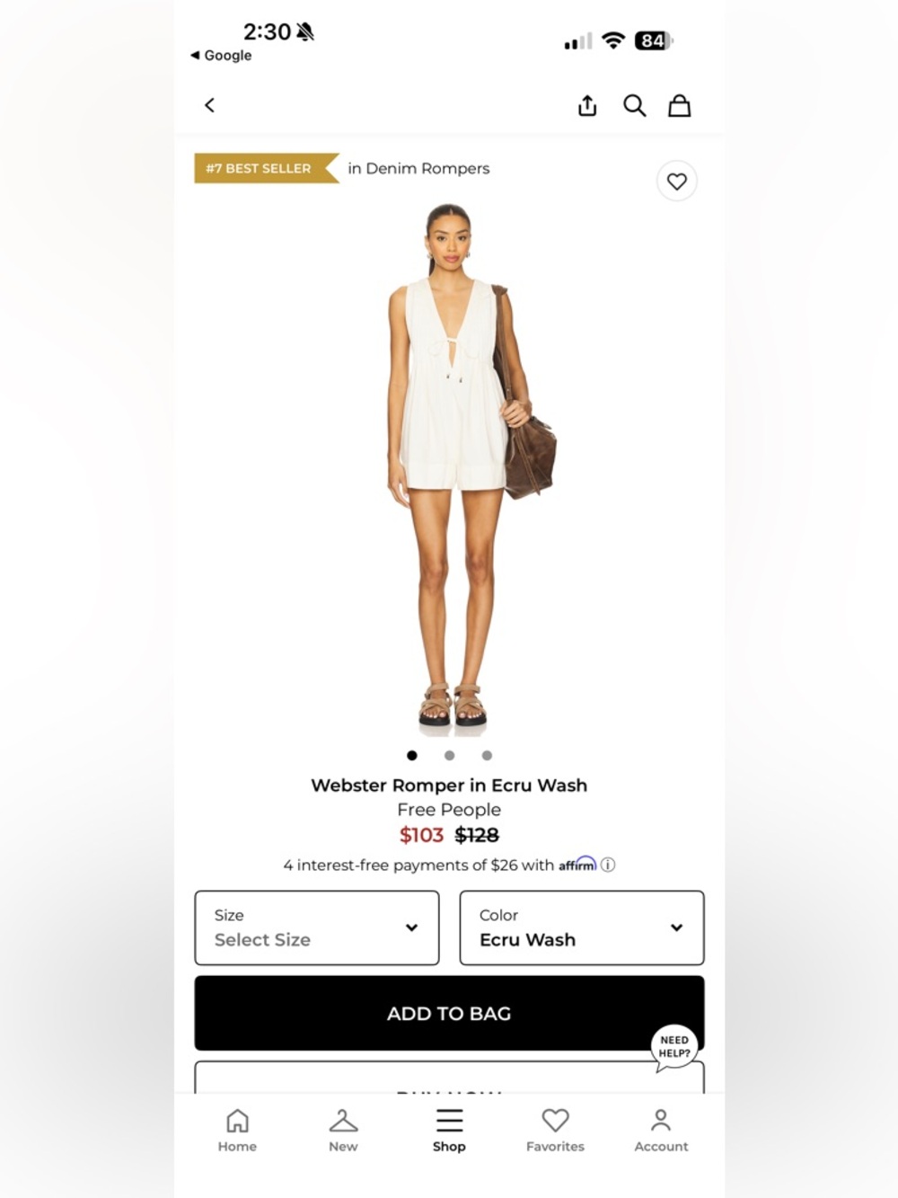 Free People Webster Romper (white)